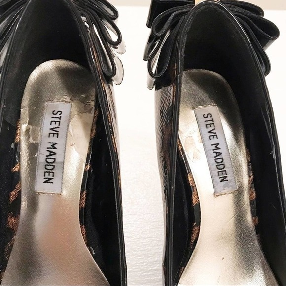 Steve Madden Brown Animal Print Rounded Heels 6 - Picture 5 of 9